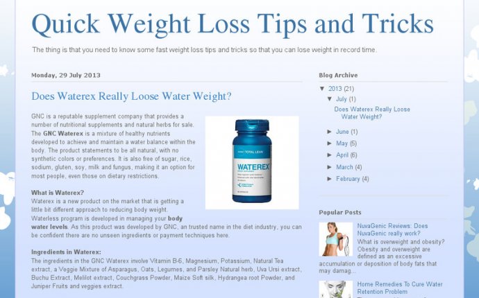Quick weight loss tips and Tricks